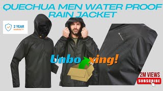 Decathlon QUECHUA Mens Hiking Raincoat Half Zip NH100  Black [upl. by Alegnave]