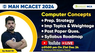 MAH MCA CET 2024 Computer Concepts  Prep Strategy  Imp Topics amp Weightage  Past Paper Syllabus [upl. by Magdala]