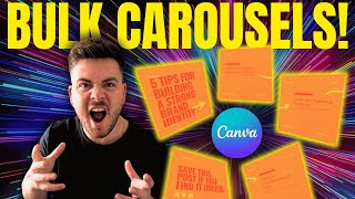 Viral Carousels with Canva Bulk Create amp AI Fast Social Media Posts [upl. by Akcimahs185]