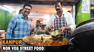 FASTEST Roti Maker of India I Kanpur Chamanganj Non Veg Street Food Walk l IshtukababkormaBiryani [upl. by Hebner]