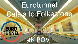 4K Drive Through The Eurotunnel  Calais to Folkestone Car Train  Le Shuttle Car Train to Europe [upl. by Flora760]