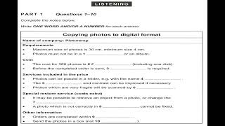 Copying Photos to Digital Format IELTS Listening Test 2023 [upl. by Eleinad]