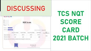 TCS NQT result score card 2021 batch discussion tcs nqt scorecard [upl. by Neelrihs82]