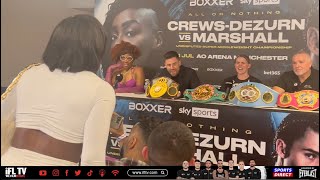 ILL SMOKE YOUR SILLY A  CLARESSA SHIELDS amp SAVANNAH MARSHALL CLASH AT POST FIGHT PRESSER [upl. by Kiryt]