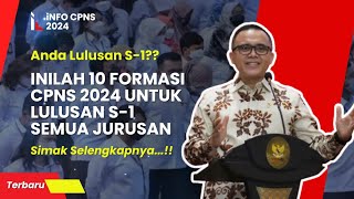 10 Formasi CPNS 2024 untuk Lulusan S1 Semua Jurusan Simak Selengkapnya [upl. by Cl]