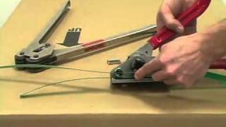 How to use a Manual Plastic Poly Strap Tensioner for Boxes and Pallets [upl. by Bergstrom]