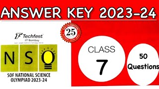 NSO Class 7 Level 1 Question Paper 202324 with answers  SOF science Olympiad grade 7 solved paper [upl. by Snapp]