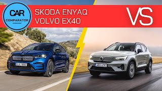 Skoda Enyaq vs Volvo EX40  2024  Detailed Comparison of Specs Dimensions and Prices [upl. by Arrimat618]