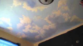 How to Paint Clouds on Ceiling  Mural Joe [upl. by Frederigo]