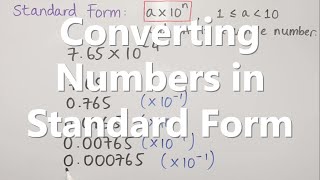 Converting Numbers in Standard Form [upl. by Evadne]