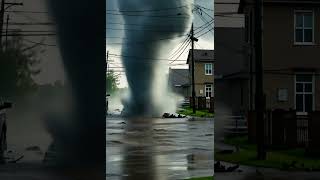 Tornado touches down on the flooded street terribletornado tornadousa florida2024 [upl. by Geilich374]