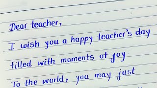 Happy teachers day card writing  Teachers day greeting card  Thankyou card for teacher [upl. by Dnalsor]