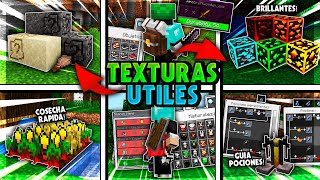 😱TOP 20 TEXTURAS ÚTILES PARA MINECRAFT PE 121  TEXTURAS para MINECRAFT BEDROCK [upl. by Rivers191]