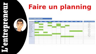 Faire un planning JournalierHebdomadaire sur Excel [upl. by Ylle]