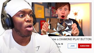 KSI reacts to me stealing his Diamond Play Button [upl. by Nunes]