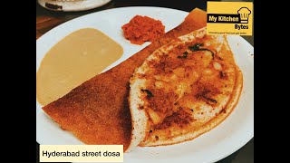 Street dosa recipe Hyderabad Street side podi dosa dosa recipe [upl. by Sarson]