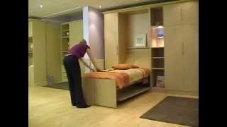 Hideaway Single Murphy Wall Bed Mechanism [upl. by Ssitnerp]