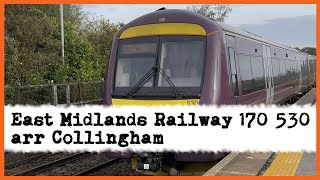 East Midlands Railway 170 530 arriving at Collingham 261024 [upl. by Illak603]