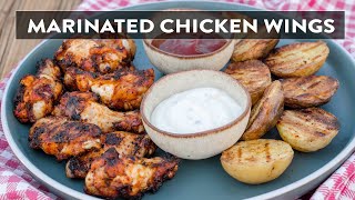 Grilled Chicken Wings  How To Make Marinated Chicken Wings On The Grill [upl. by Jennee]