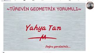 TÜREVİN GEOMETRİK YORUMU1 [upl. by Odelia215]