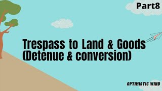 Trespass to Land And GoodsDetinue conversionTrover under Law of Tort [upl. by Inaliak]