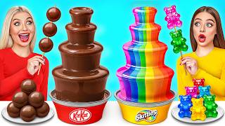 Chocolate Fountain Fondue Challenge  Prank Wars by Multi DO Challenge [upl. by Eanel341]