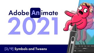 Adobe Animate 2021 Symbols and Tweens 3  Beginners Tutorial [upl. by Hagan]