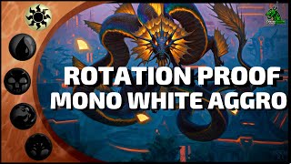 ⚪MONO WHITE AGGRO is Rotation Proof  Dominaria United Standard 2023 Deck MTG Arena BO1 Ranked [upl. by Ahsiekrats]