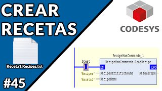 🔵✅CODESYS 35  CREAR RECETAS Y GUARDARLAS COMO ARCHIVOS TXT [upl. by Latihs]