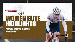 Zonhoven  Women Elite Highlights  202324 UCI Cyclocross World Cup [upl. by O'Neill]