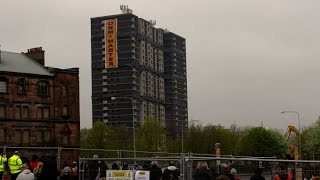 Norfolk court Flat Demolition Gorbals Glasgow  4K [upl. by Geiger166]