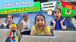 Living In Empty Swimming Pool  24 Hours Challenge  Ramneek Singh 1313  RS 1313 VLOGS [upl. by Cleland963]