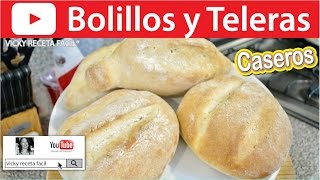 CÓMO HACER BOLILLOS CASEROS Y TELERAS  VickyRecetaFacil [upl. by Carlynn]