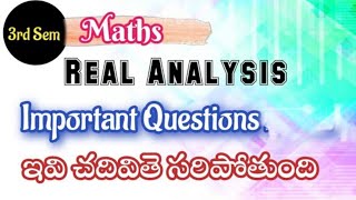 3rd sem Maths important questions  Real Analysis important problems maths degree 3rd sem maths [upl. by Conte]