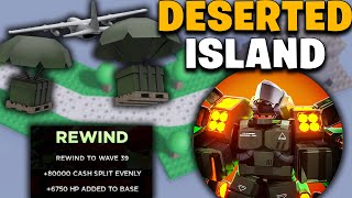 FIRST SOLO EXPERT MODE ON DESERTED ISLAND WITH REWINDS  TOWER DEFENSE X ROBLOX [upl. by Wolfe]