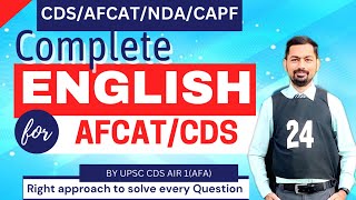 One Shot Complete English  For AFCAT 2 2024  CDSNDA 2 2024  By Upsc Cds Air 1 AFA [upl. by Kosaka]