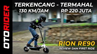 Escooter Terkencang di dunia  Rion RE90  Review dan First Ride  Indonesia  OtoRider [upl. by Schatz]