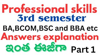 professional Skills answers explanation degree 3rd semester sec subject [upl. by Lombardo]