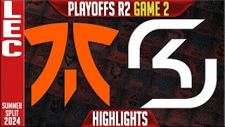 FNC vs SK Highlights Game 2  LEC Playoffs Upper Round 2 Summer 2024  Fnatic vs SK Gaming G2 [upl. by Soneson]