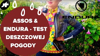 Mokry test  czapka na deszcz Assos kurtka Endura Packjacket kurtka Assos Climajacket EVO  opaska [upl. by Imotih]