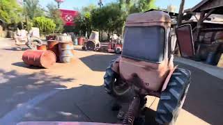 Disney California Adventure Park Mater Junkyard Jamboree Full Ride 2024 [upl. by Acihsay]