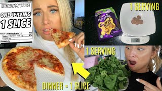 I ate ONLY the RECOMMENDED SERVING SIZES for 24hours [upl. by Emiaj]