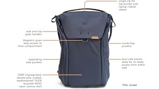 Peak Design Everyday BackPack 20L Travel Setup 1080p [upl. by Nathalia]