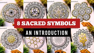 DRAWING 8 SACRED GEOMETRY SYMBOLS  Sacred Symbols and their meanings  Step by Step Sacred Geometry [upl. by Ydaj]