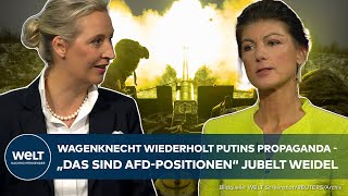 TV DUELL Warum Alice Weidel und Sahra Wagenknecht beim Thema Ukraine russische Narrative vertreten [upl. by Robby]