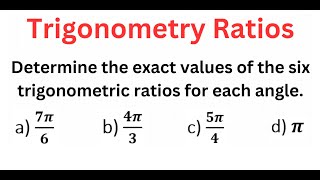 EXACT Values Of 6 Trigonometry Ratios For RADIAN Angles 2 Of 2 [upl. by Donough617]