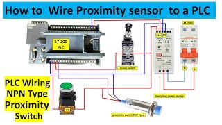 How to wire a proximity sensor to a PLC  Proximity sensor wiring  NPN sensor [upl. by Gearalt]