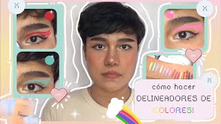 🎀🌈 cómo hacer tus propios delineadores de colores 3 métodos 🌈🎀♡  delineadores caseros ♡🌈🎀 [upl. by Ennovehs283]