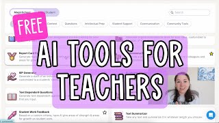 Free AI Tools for Teachers [upl. by Sharron46]