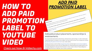 how to add paid promotion label to youtube video [upl. by Haydon]